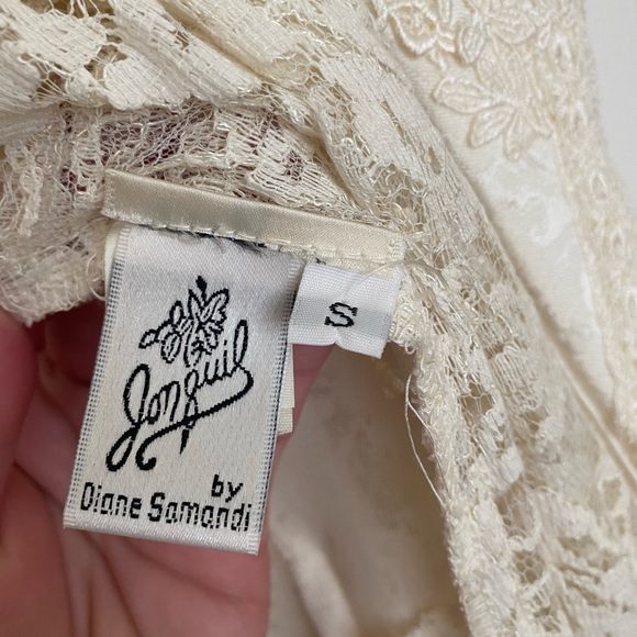 Incredibly RARE VINTAGE Jonquil by Diane Samandri Lace Bridal Peignoir Robe - Picture 2 of 6